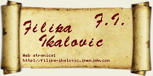 Filipa Ikalović vizit kartica